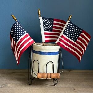 Antique Stoneware Butter Crock/Carrier